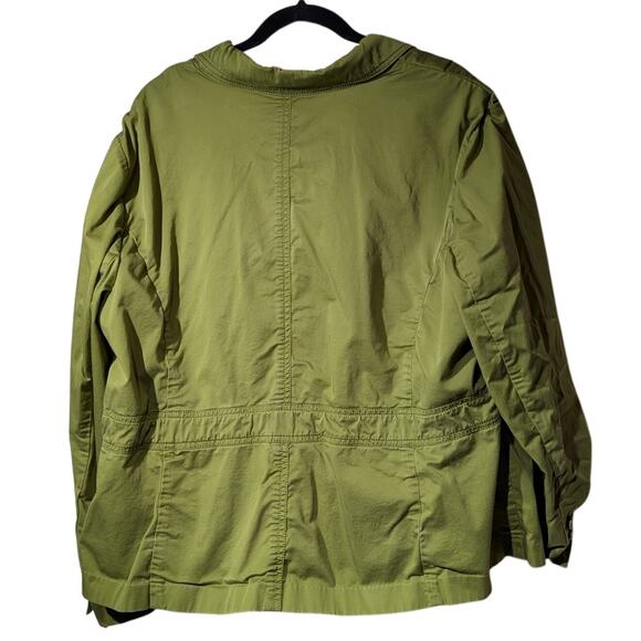 Talbots Green Twill Unlined Twill Safari Style Jacket Womens Plus Size 20W - Picture 2 of 9